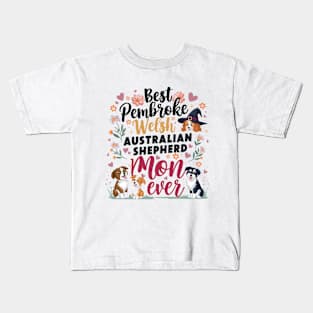 Best Australian mom Ever Gift Aussie Dog Mom Australian Shepherd Kids T-Shirt
